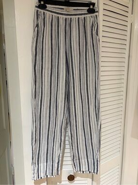 LOFT Petite Women's Striped Linen Casual Pants